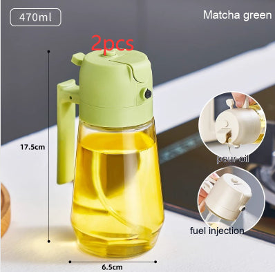 2-in-1 Olive Oil Sprayer & Dispenser 470ML – Glass Oil Spray Bottle for Cooking, BBQ, Air Fryer & Kitchen Use