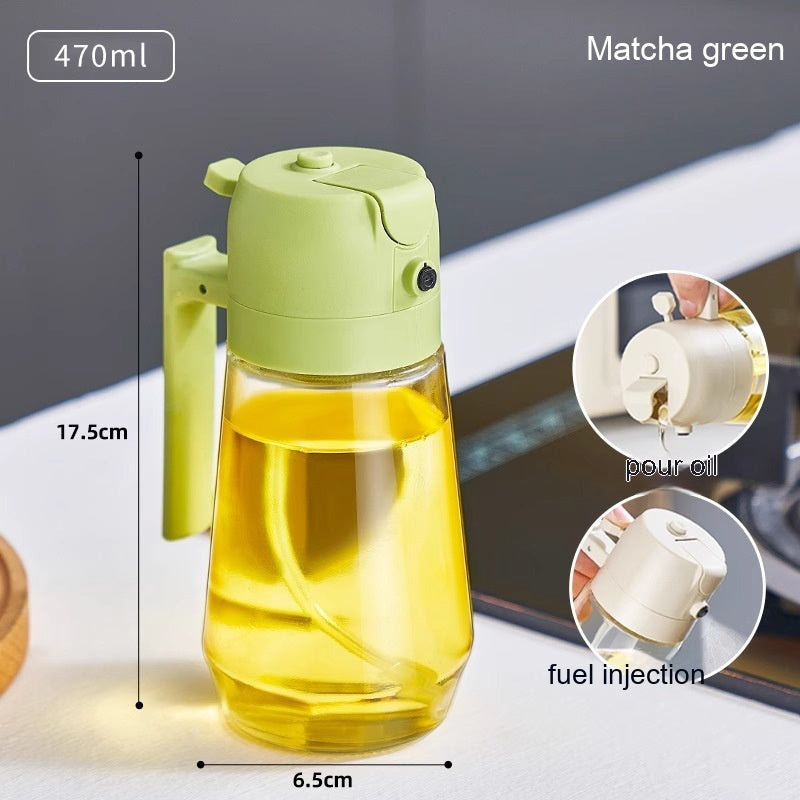 2-in-1 Olive Oil Sprayer & Dispenser 470ML – Glass Oil Spray Bottle for Cooking, BBQ, Air Fryer & Kitchen Use