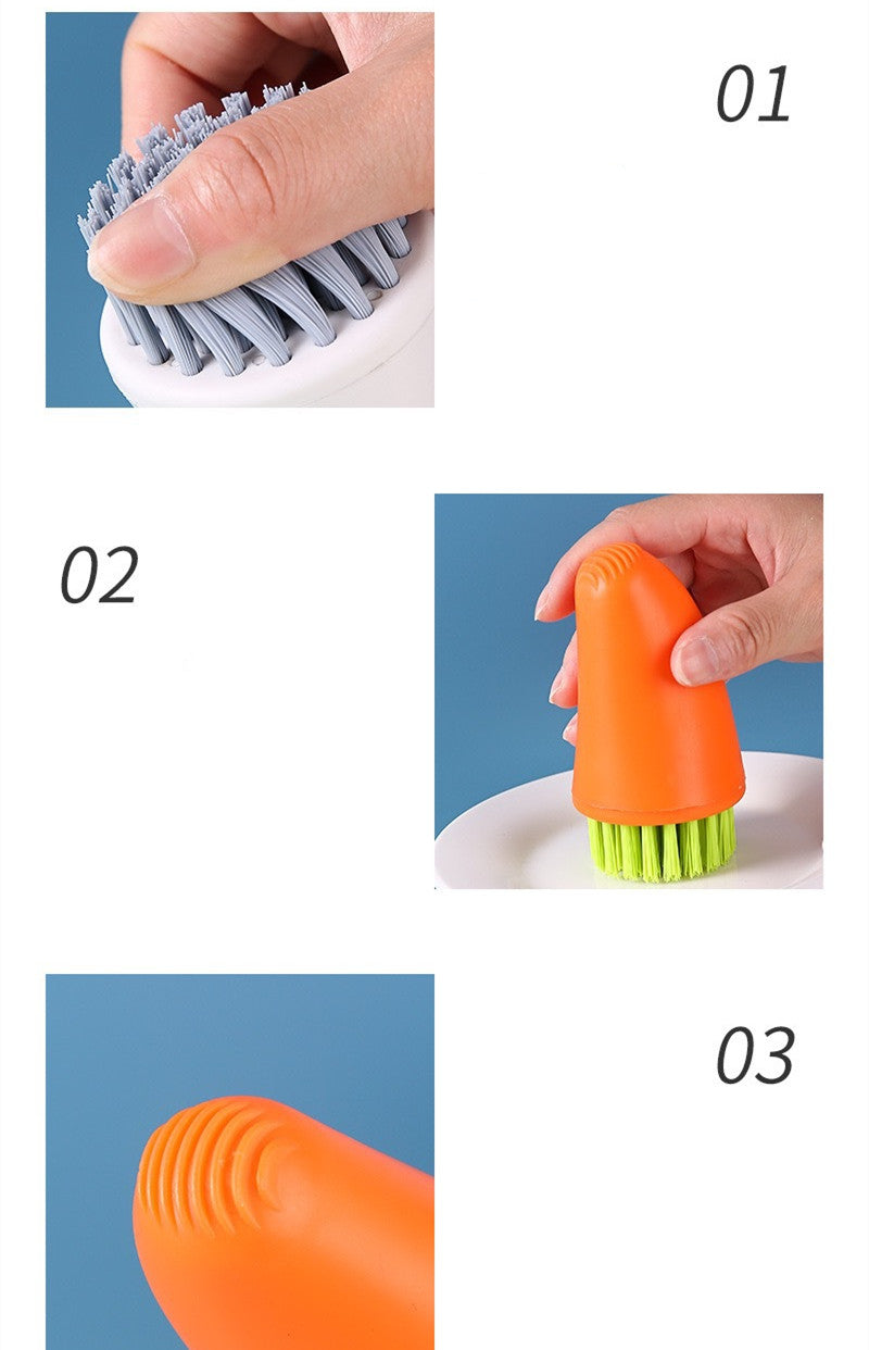 Carrot Vegetable Brush Scrubber – Kitchen Cleaning Brush for Potatoes, Carrots & Fruits, Food-Grade Scrub Brush with Ergonomic Handle