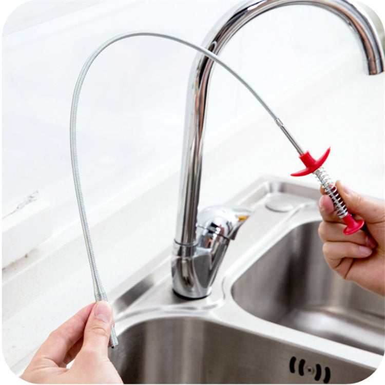 Drain Clog Remover Tool 60CM 90CM 160CM – Flexible Sewer Dredger Spring for Sink & Hair Cleaning