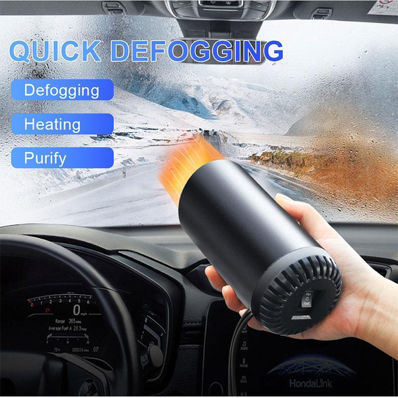 12V Car Heater Fan & Defroster | Windshield Defogger Demister | Portable Warm Air Blower for Car Glass & Interior Heating