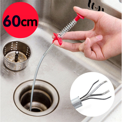 Drain Clog Remover Tool 60CM 90CM 160CM – Flexible Sewer Dredger Spring for Sink & Hair Cleaning