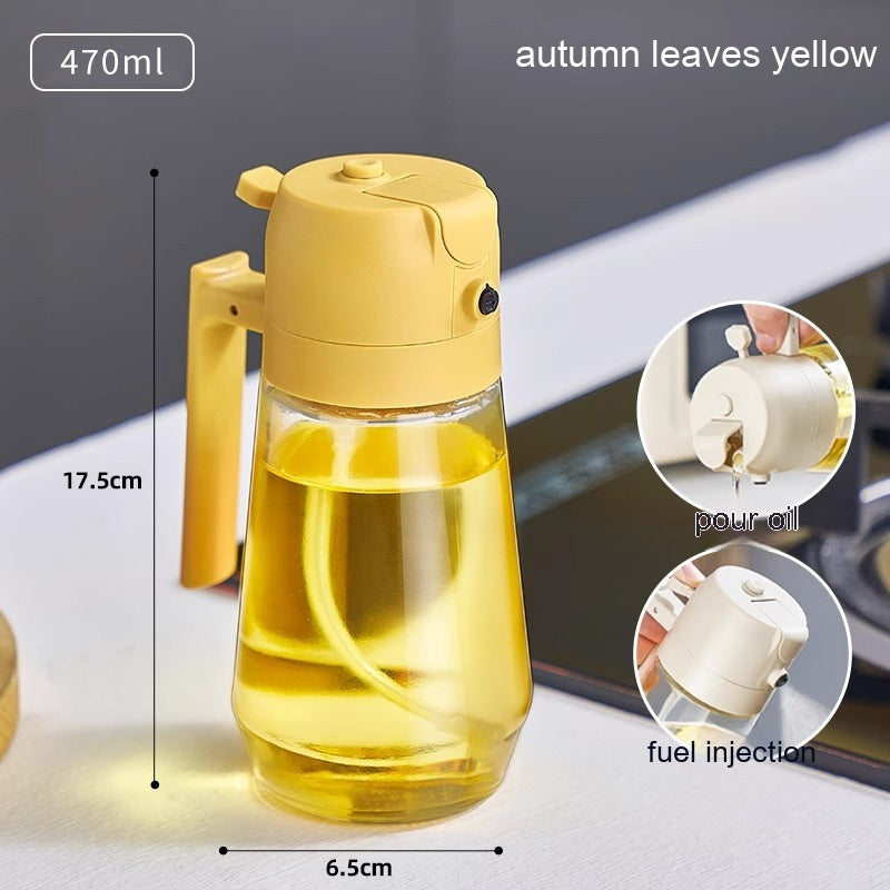 2-in-1 Olive Oil Sprayer & Dispenser 470ML – Glass Oil Spray Bottle for Cooking, BBQ, Air Fryer & Kitchen Use