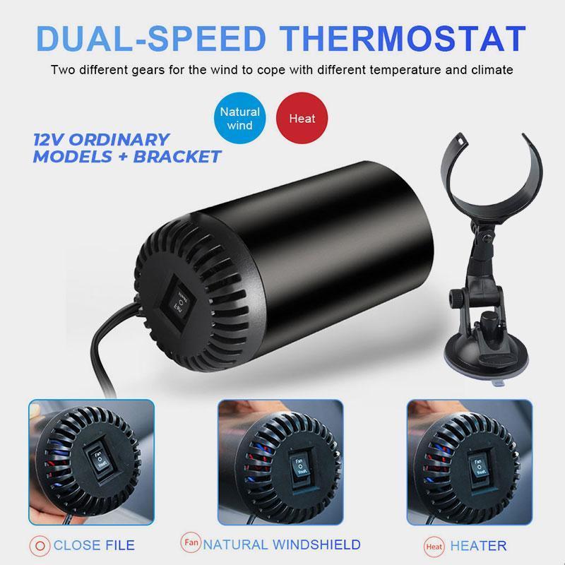 12V Car Heater Fan & Defroster | Windshield Defogger Demister | Portable Warm Air Blower for Car Glass & Interior Heating