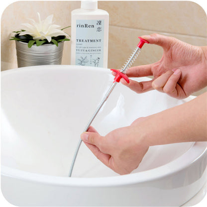 Drain Clog Remover Tool 60CM 90CM 160CM – Flexible Sewer Dredger Spring for Sink & Hair Cleaning