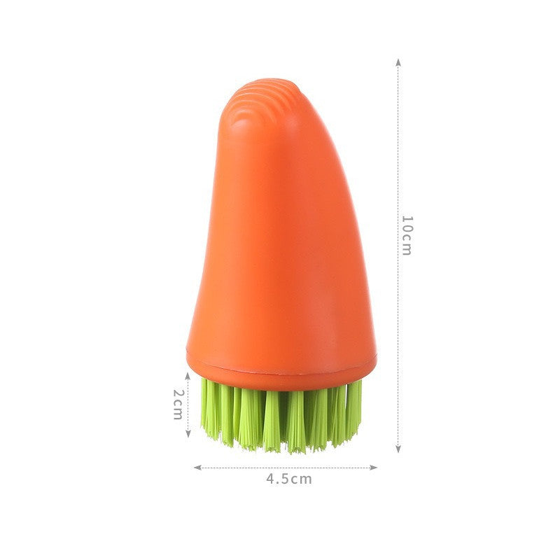 Carrot Vegetable Brush Scrubber – Kitchen Cleaning Brush for Potatoes, Carrots & Fruits, Food-Grade Scrub Brush with Ergonomic Handle