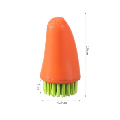 Carrot Vegetable Brush Scrubber – Kitchen Cleaning Brush for Potatoes, Carrots & Fruits, Food-Grade Scrub Brush with Ergonomic Handle