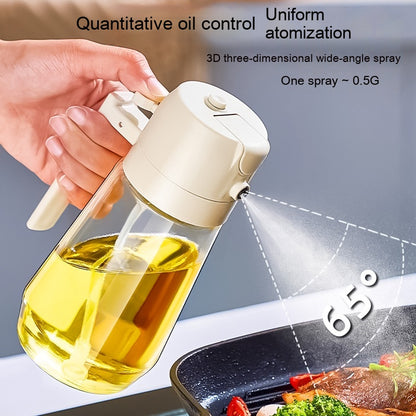 2-in-1 Olive Oil Sprayer & Dispenser 470ML – Glass Oil Spray Bottle for Cooking, BBQ, Air Fryer & Kitchen Use