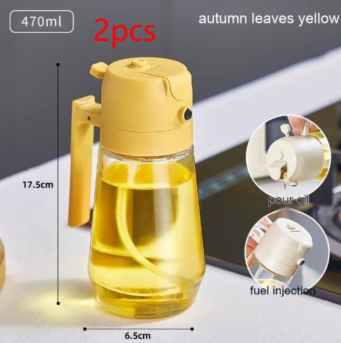 2-in-1 Olive Oil Sprayer & Dispenser 470ML – Glass Oil Spray Bottle for Cooking, BBQ, Air Fryer & Kitchen Use