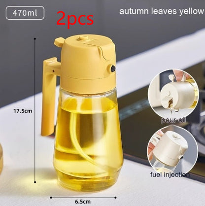 2-in-1 Olive Oil Sprayer & Dispenser 470ML – Glass Oil Spray Bottle for Cooking, BBQ, Air Fryer & Kitchen Use