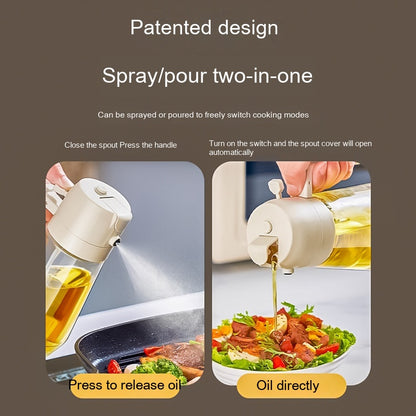 2-in-1 Olive Oil Sprayer & Dispenser 470ML – Glass Oil Spray Bottle for Cooking, BBQ, Air Fryer & Kitchen Use