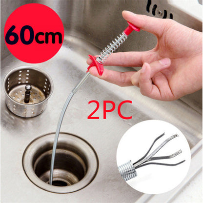 Drain Clog Remover Tool 60CM 90CM 160CM – Flexible Sewer Dredger Spring for Sink & Hair Cleaning