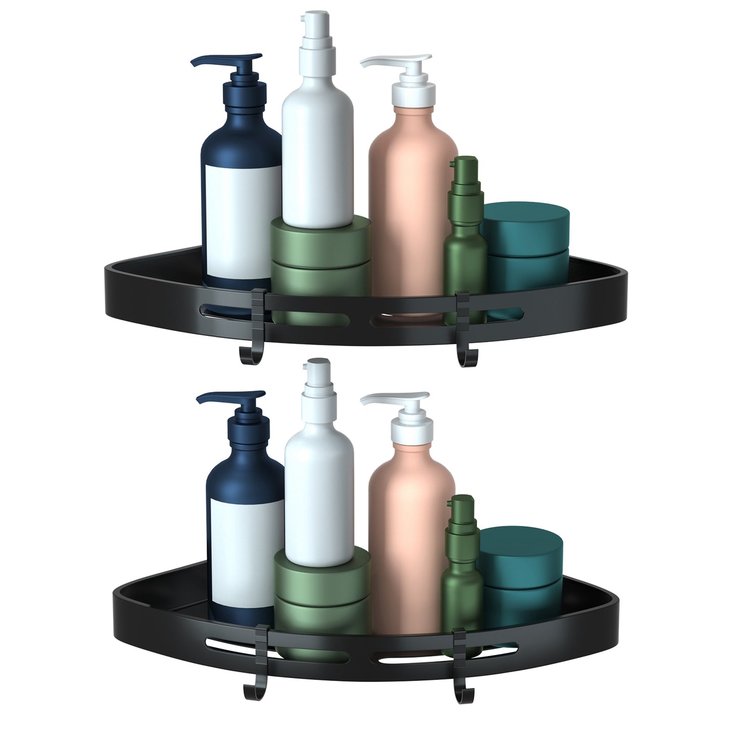2-Pack Corner Shower Caddy Shelf – Adhesive Wall Mounted Aluminum Bathroom Storage Rack, Rustproof Organizer for Shower, Toilet, Kitchen & Dorm